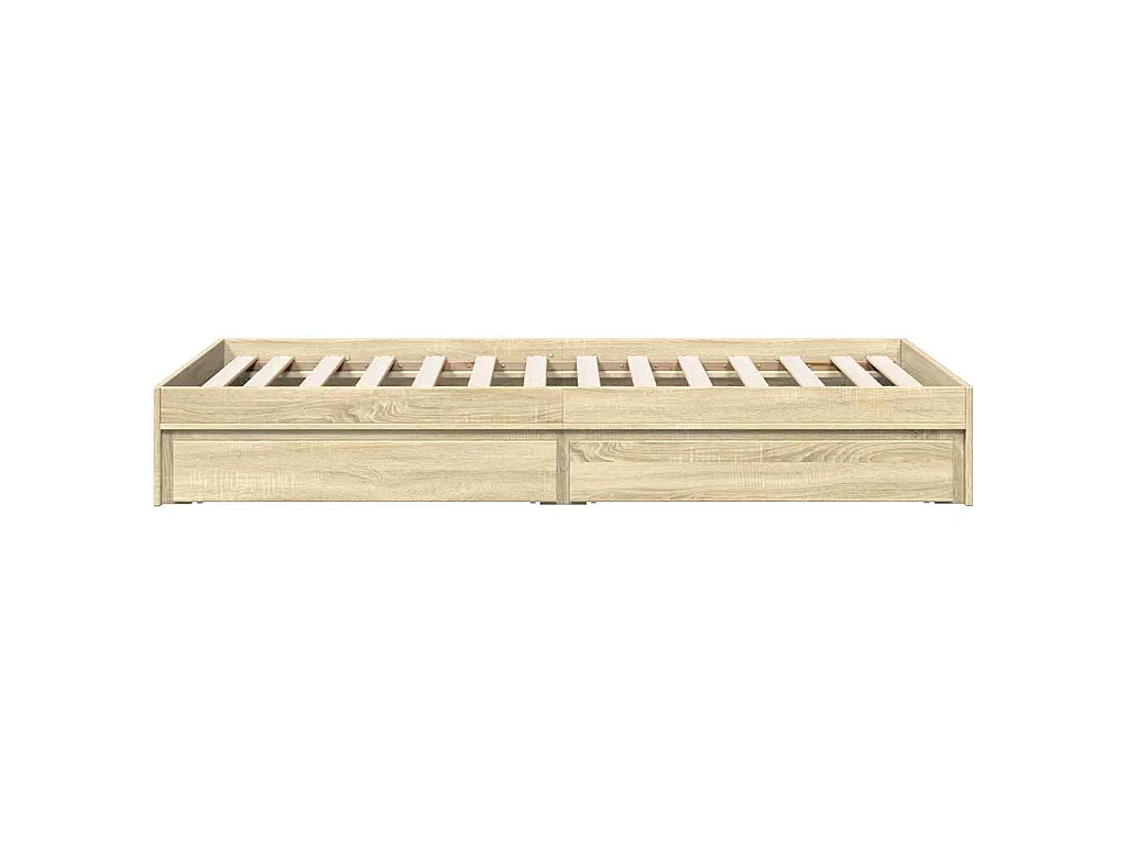 Cadre de lit avec tiroirs sans matelas chêne sonoma 100x200 cm