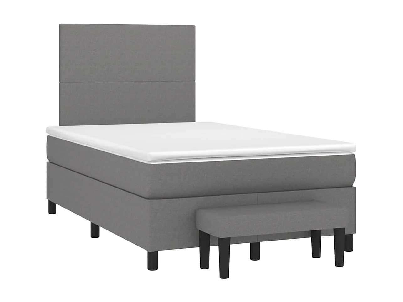 Boxspring met matras stof donkergrijs 120x190 cm