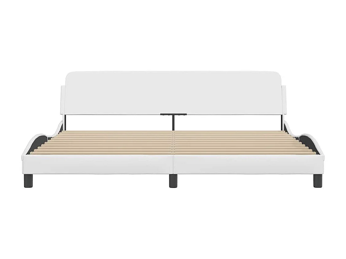 Estrutura de cama Dover couro artificial 200x200 cm branco