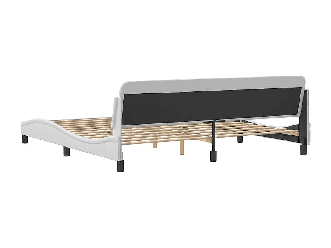 Estrutura de cama Dover couro artificial 200x200 cm branco