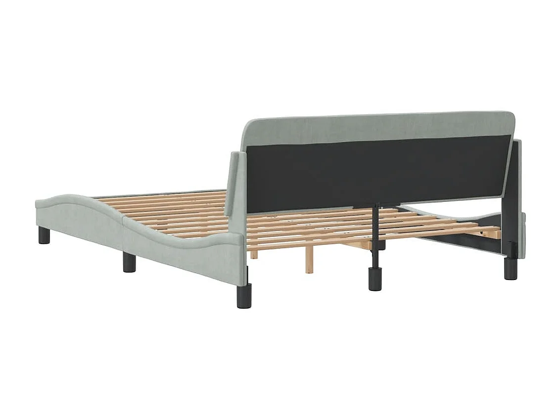 Bedframe "Dover" 120x200 cm fluweel lichtgrijs