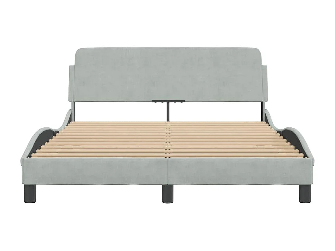 Bedframe "Dover" 120x200 cm fluweel lichtgrijs