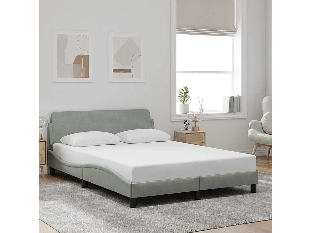 Bedframe "Dover" 120x200 cm fluweel lichtgrijs