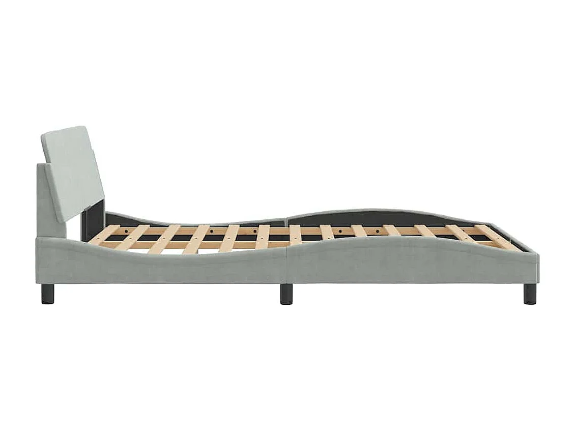 Bedframe "Dover" 120x200 cm fluweel lichtgrijs