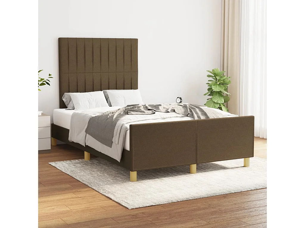 Giroletto senza Materasso Marrone Scuro 80x200 cm in Tessuto