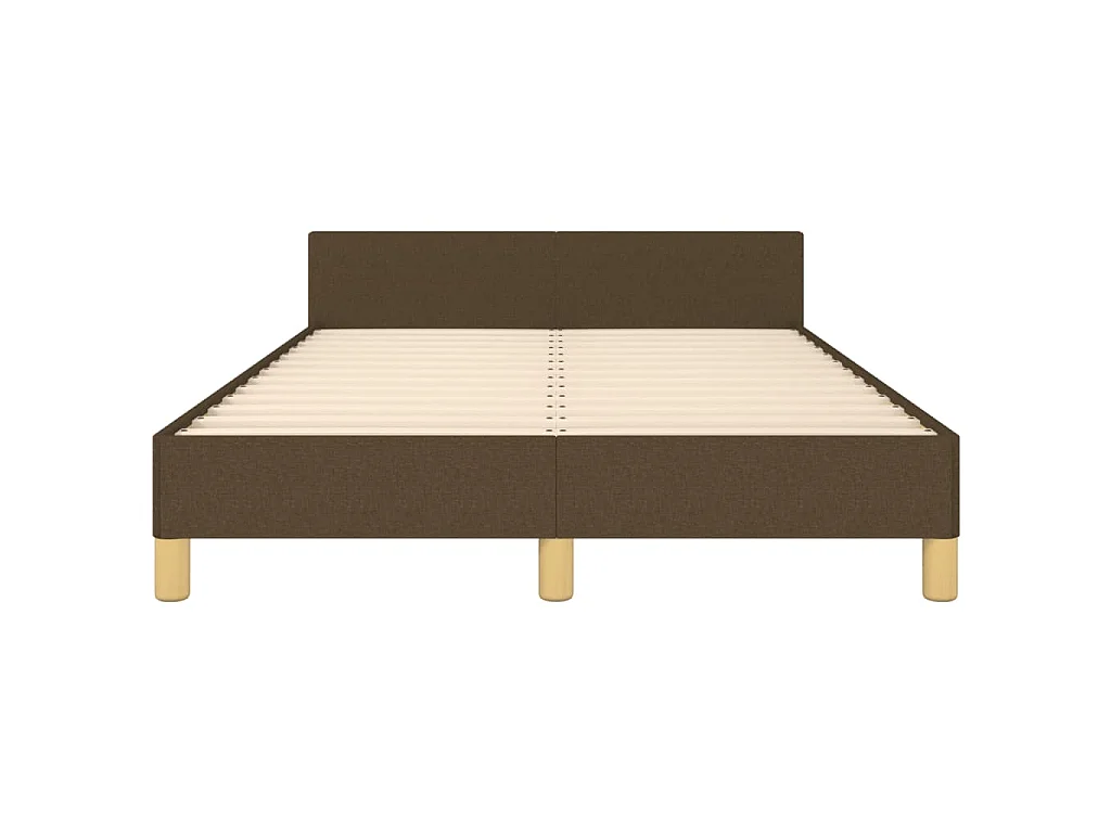 Cadre de lit sans matelas marron foncé 120x190 cm tissu