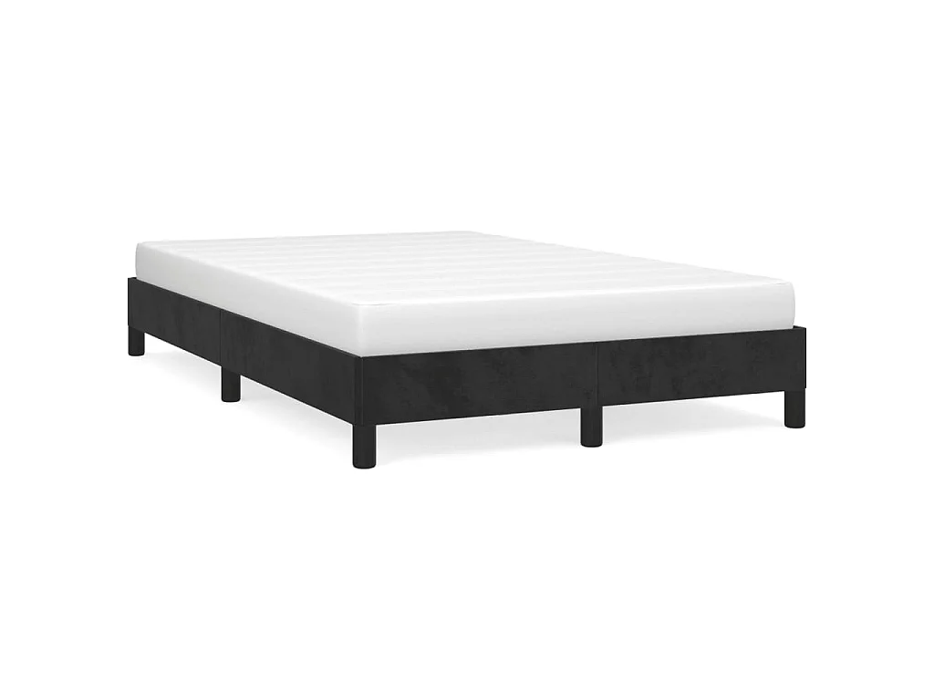 Cadre de lit sans matelas noir 120x190 cm velours