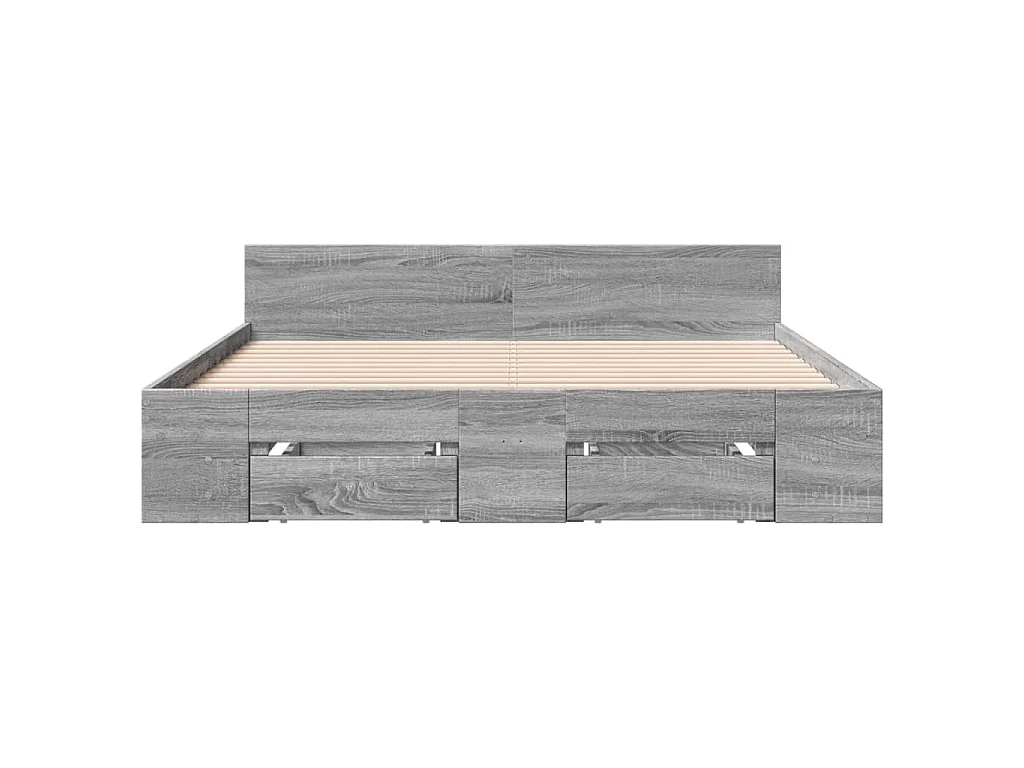 Bettgestell mit Schubladen Grau Sonoma 120x190 cm Holzwerkstoff