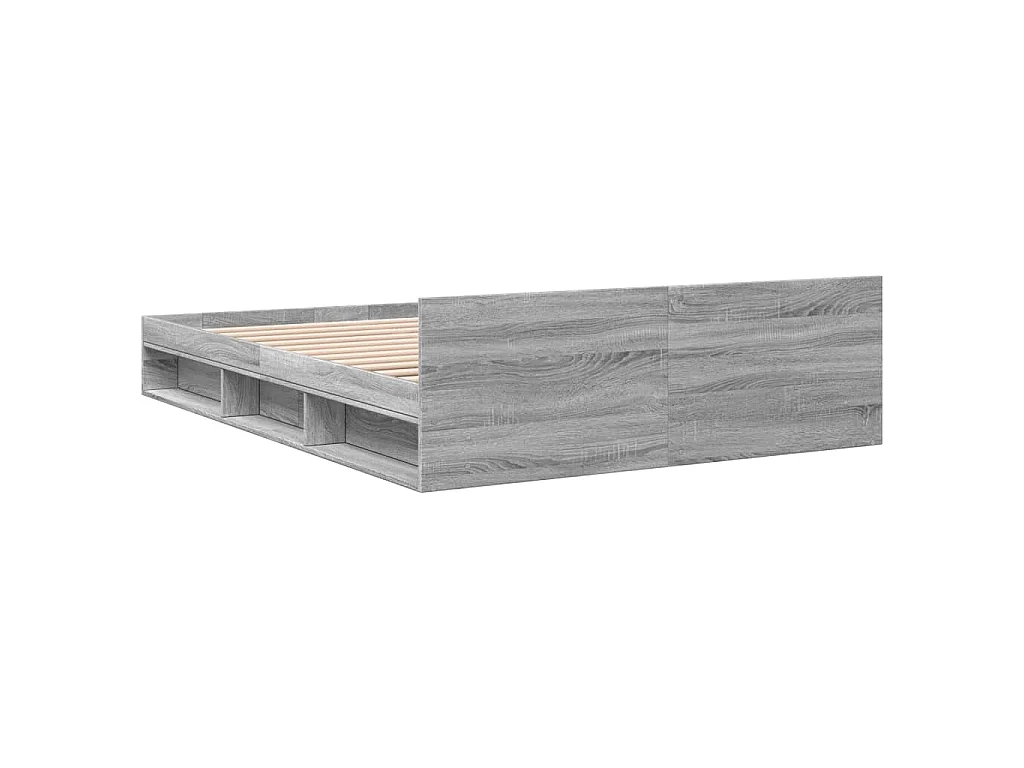Bettgestell mit Schubladen Grau Sonoma 120x190 cm Holzwerkstoff