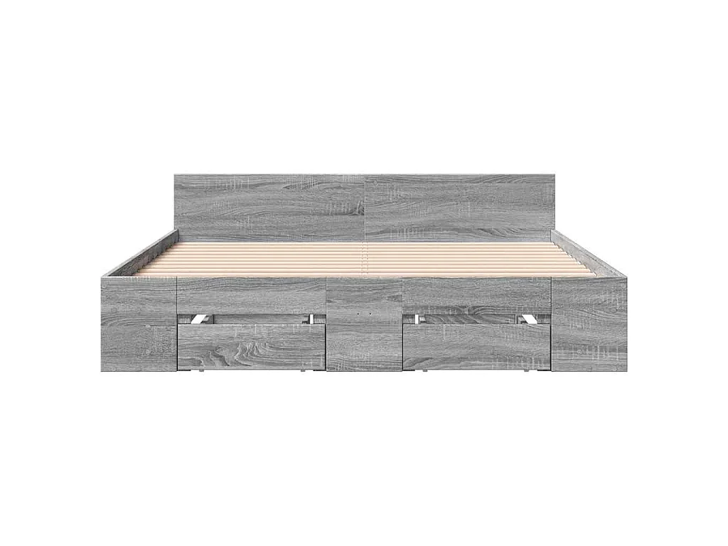 Bedframe met lades bewerkt hout grijs sonoma eiken 120x190 cm