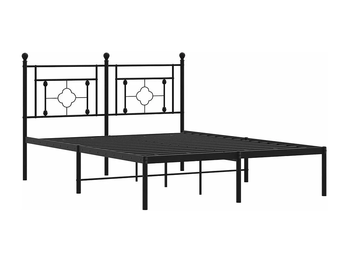Estructura cama sin colchón con cabecero metal negro 140x190 cm