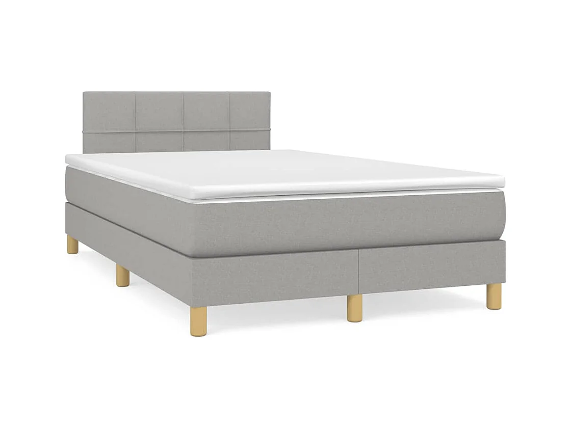 Sommier à lattes de lit matelas LED gris clair 120x190 cm tissu