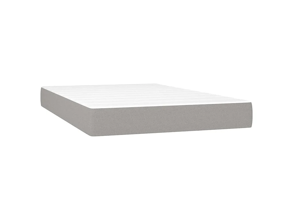 Cama box spring con colchón y LED tela gris claro 120x190 cm