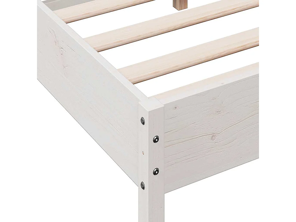 Cadre de lit sans matelas blanc 160x200 cm bois de pin massif