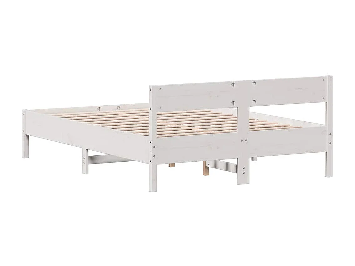 Cadre de lit sans matelas blanc 160x200 cm bois de pin massif