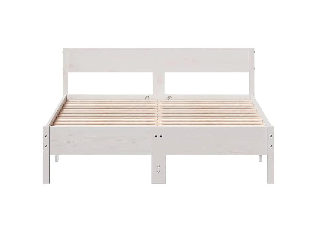 Bedframe zonder matras massief grenenhout wit 160x200 cm