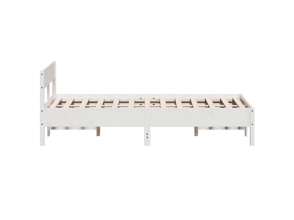 Bedframe zonder matras massief grenenhout wit 160x200 cm