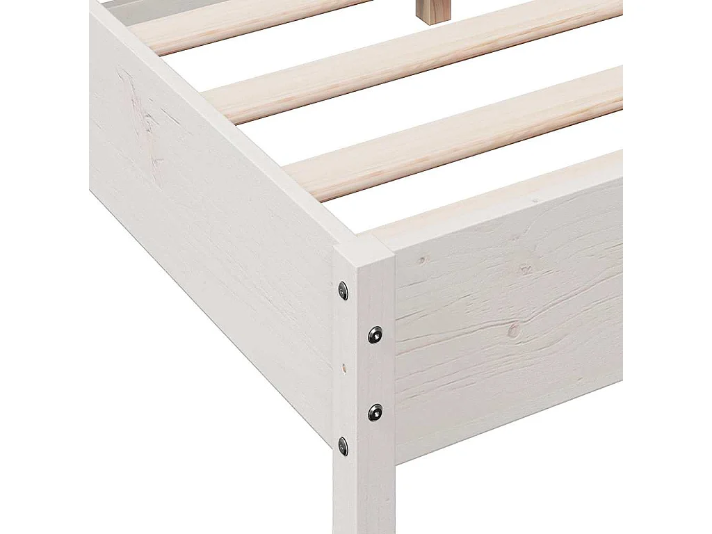 Bedframe zonder matras massief grenenhout wit 160x200 cm