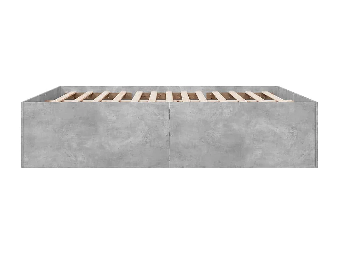 Cadre de lit sans matelas gris béton 200x200 cm