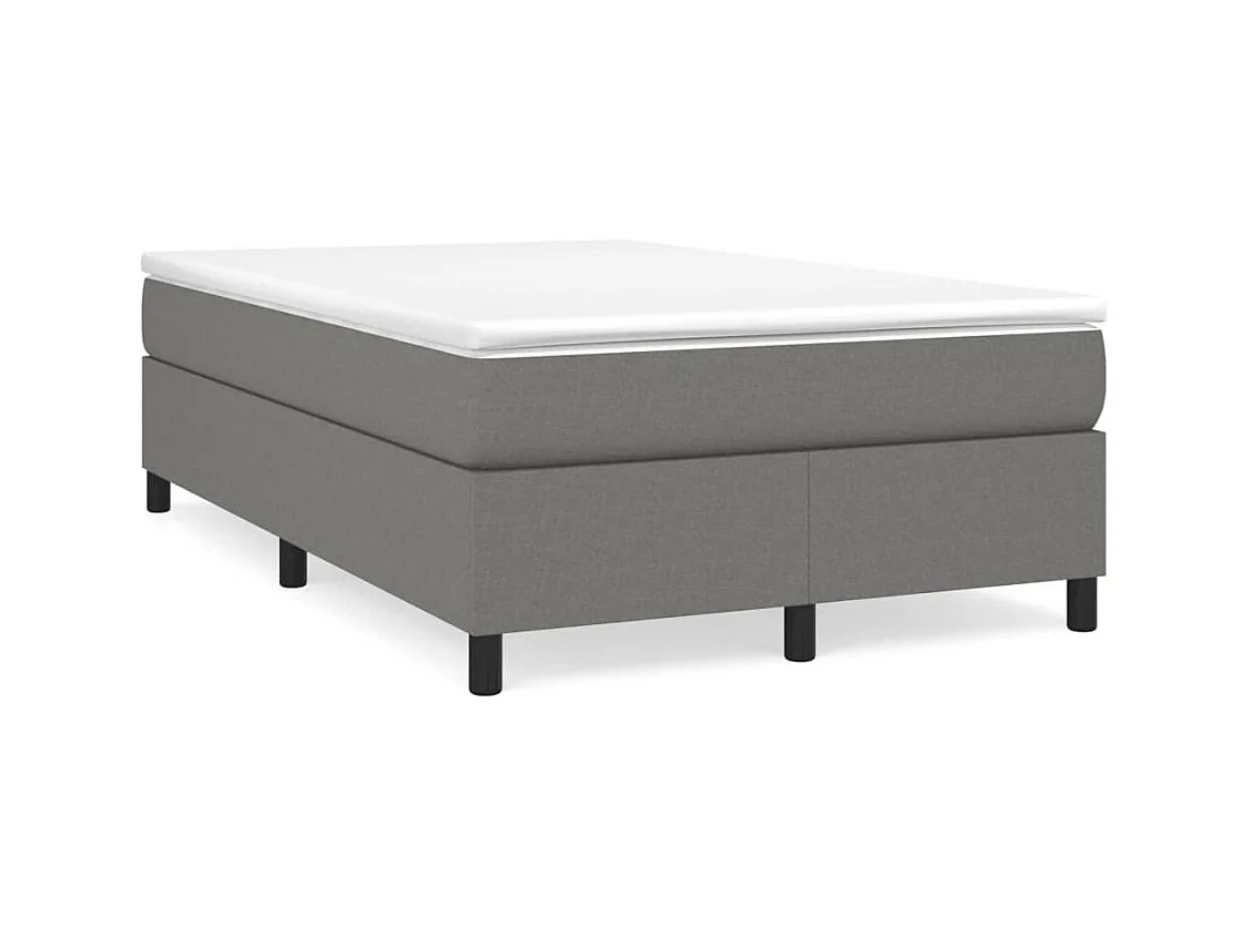 Sommier à lattes de lit avec matelas gris foncé 120x190cm tissu