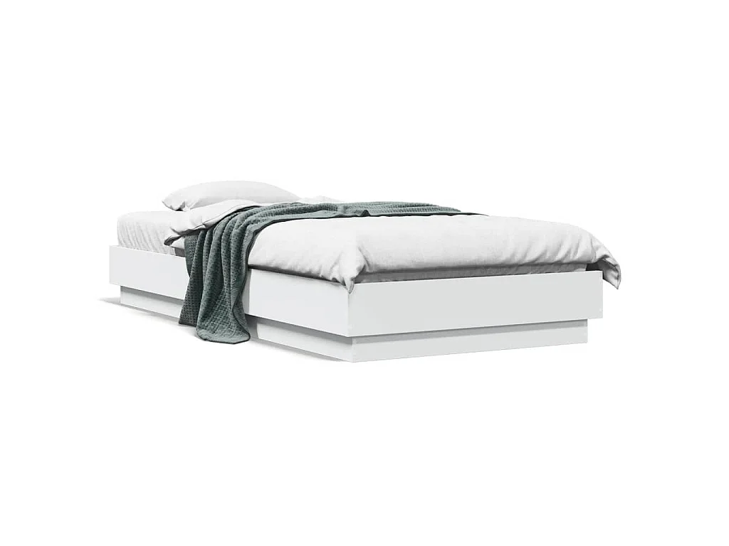 Bedframe met LED-verlichting wit 90x190 cm