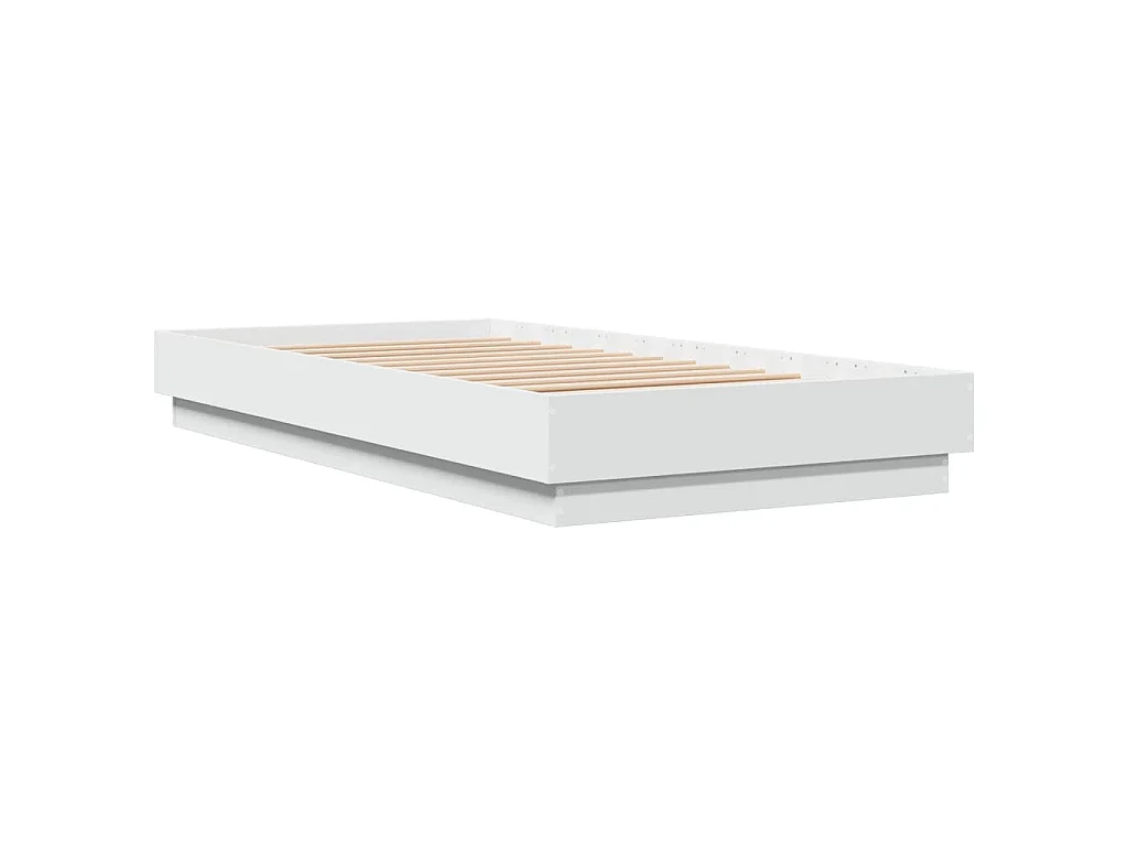 Bedframe met LED-verlichting wit 90x190 cm