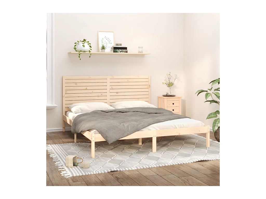 Cadre de lit sans matelas 180x200 cm bois massif
