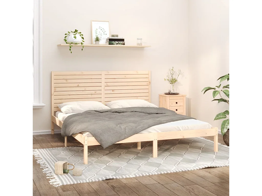 Cadre de lit sans matelas 180x200 cm bois massif