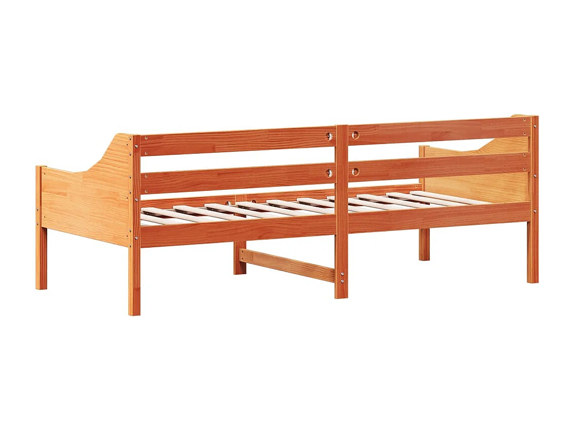 Sofá-cama sem colchão 80x200 cm madeira de pinho castanho cera