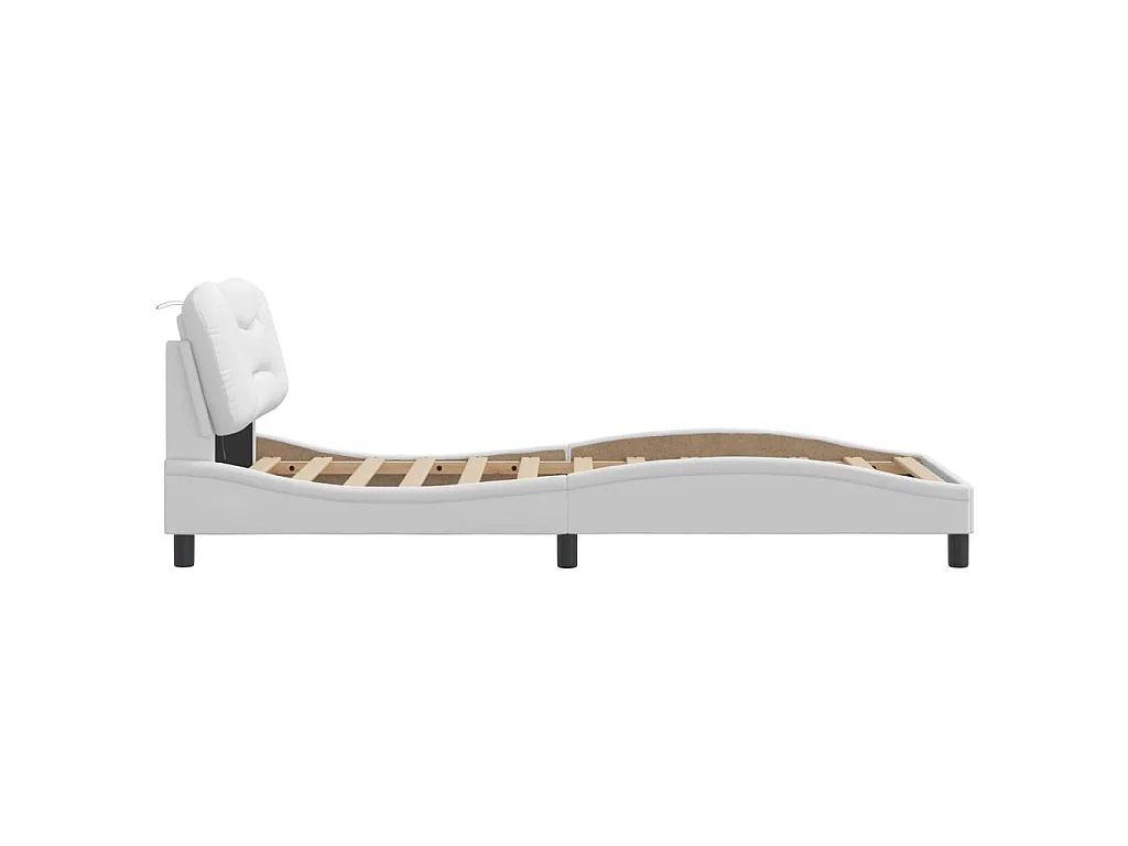 Estrutura de cama com LED sem colchão Hvar 90x190cm branco