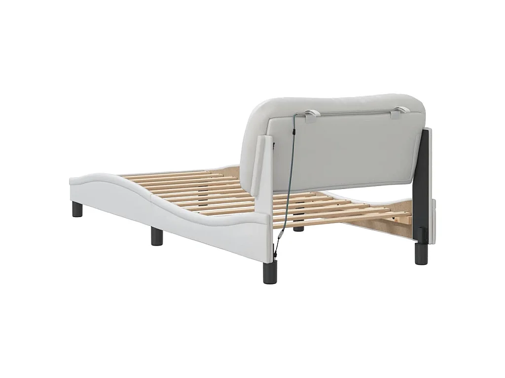 Estrutura de cama com LED sem colchão Hvar 90x190cm branco