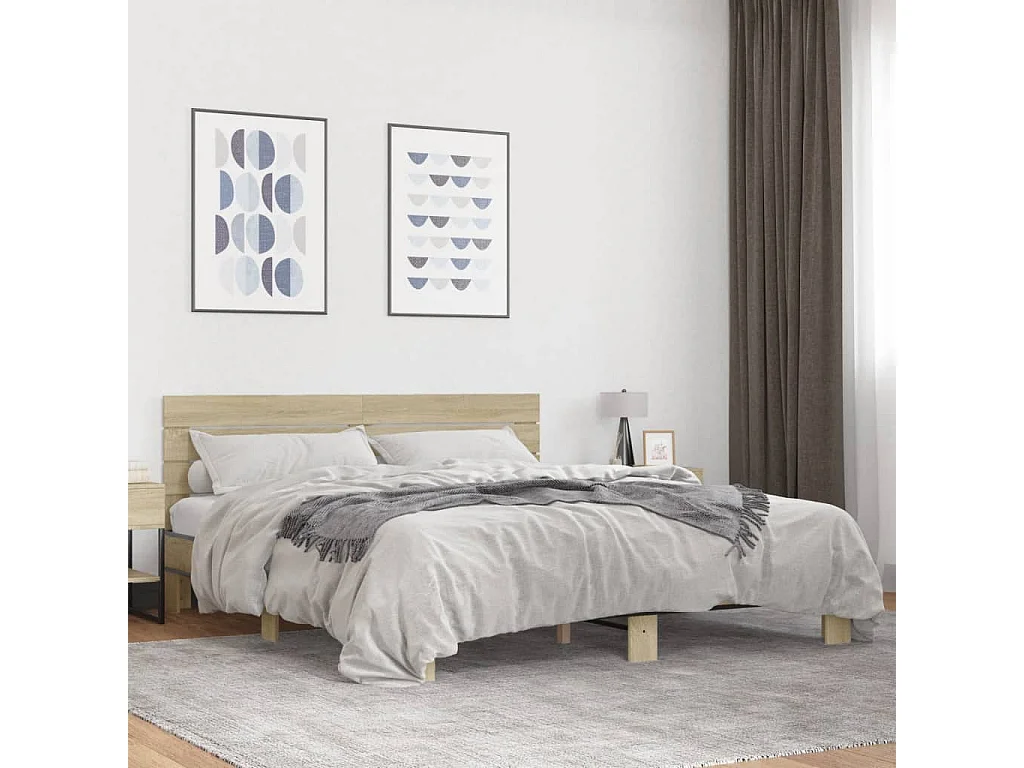 Cadre de lit sans matelas chêne sonoma 180x200 cm