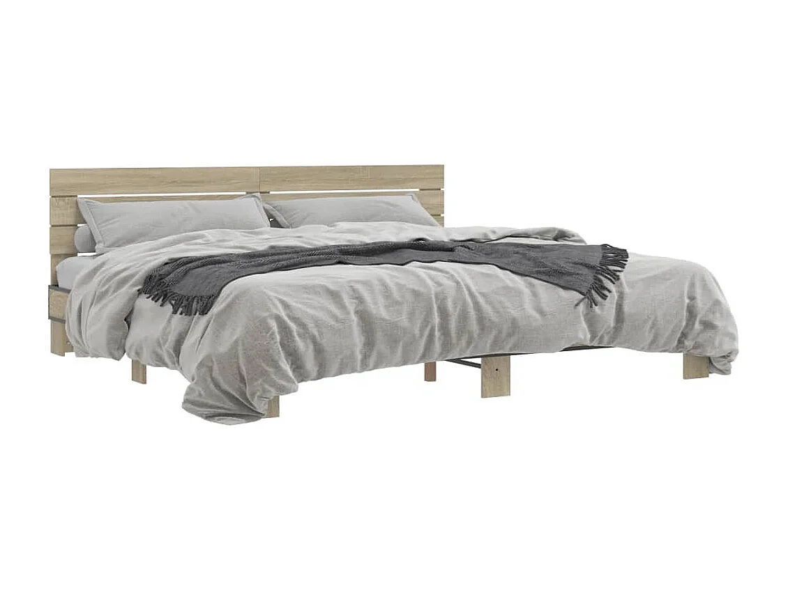 Cadre de lit sans matelas chêne sonoma 180x200 cm