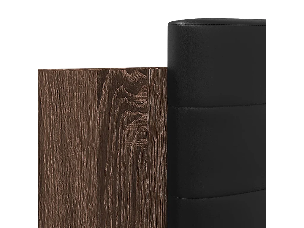 Cadre de lit avec LED sans matelas chêne marron 135x190 cm