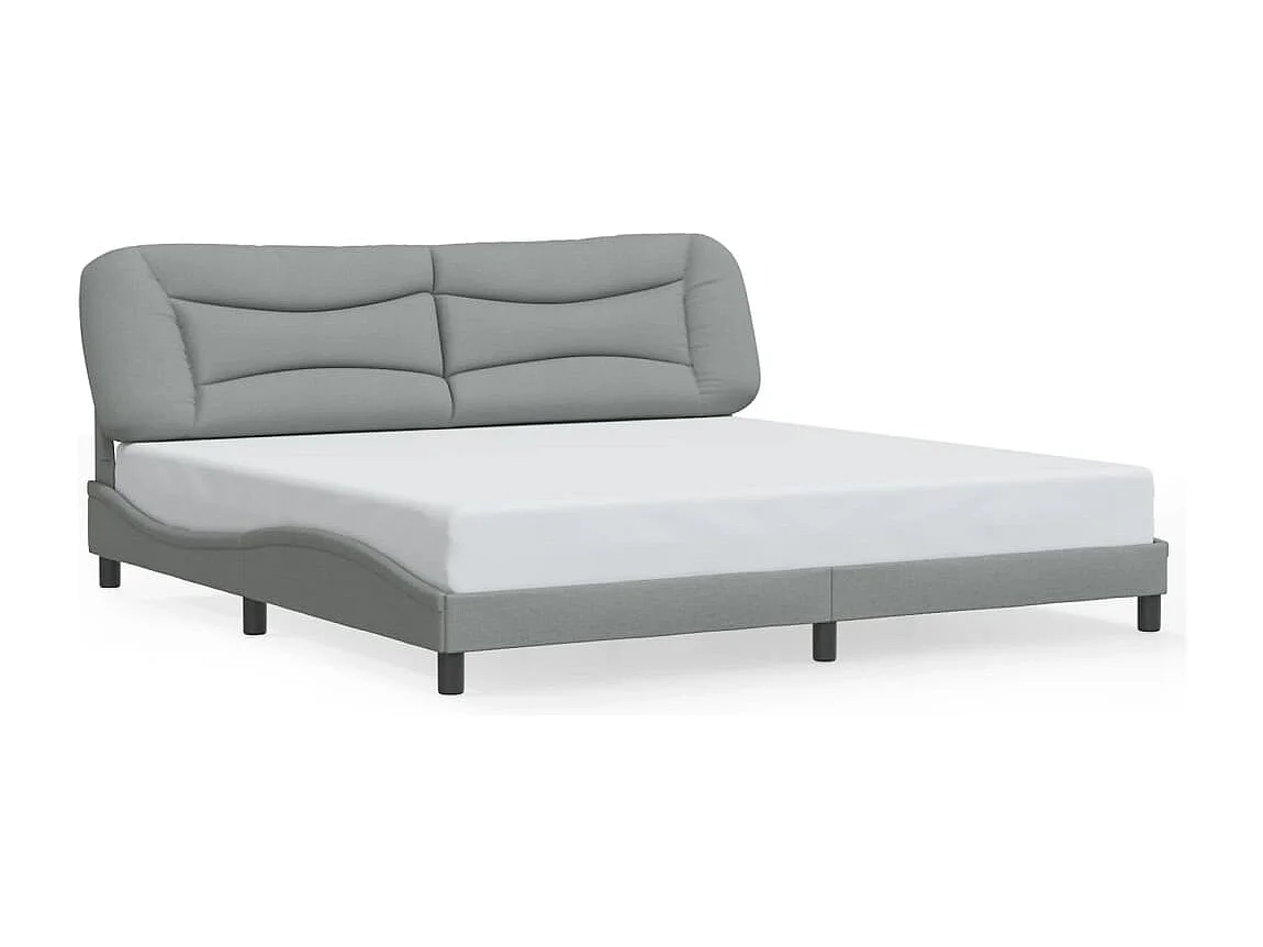 Cadre de lit sans matelas gris clair 200x200 cm tissu