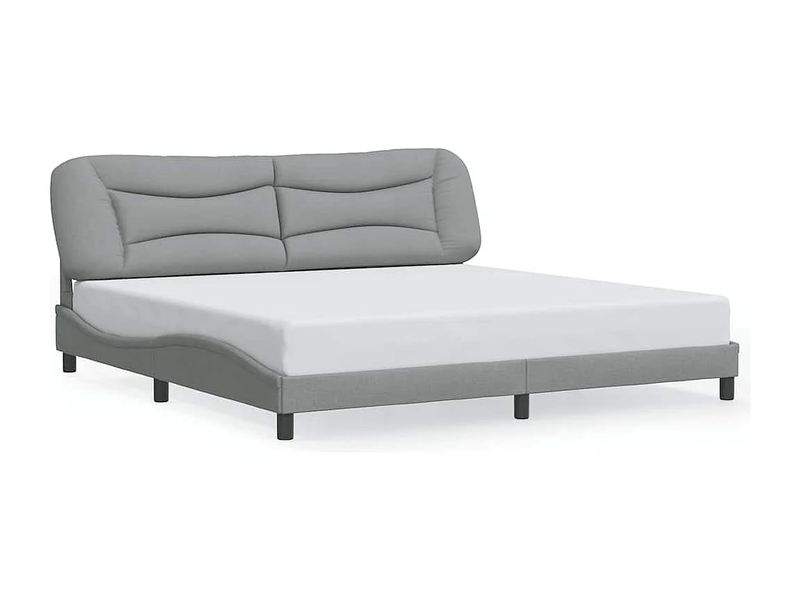 Cadre de lit sans matelas Hvar gris clair 200x200 cm tissu