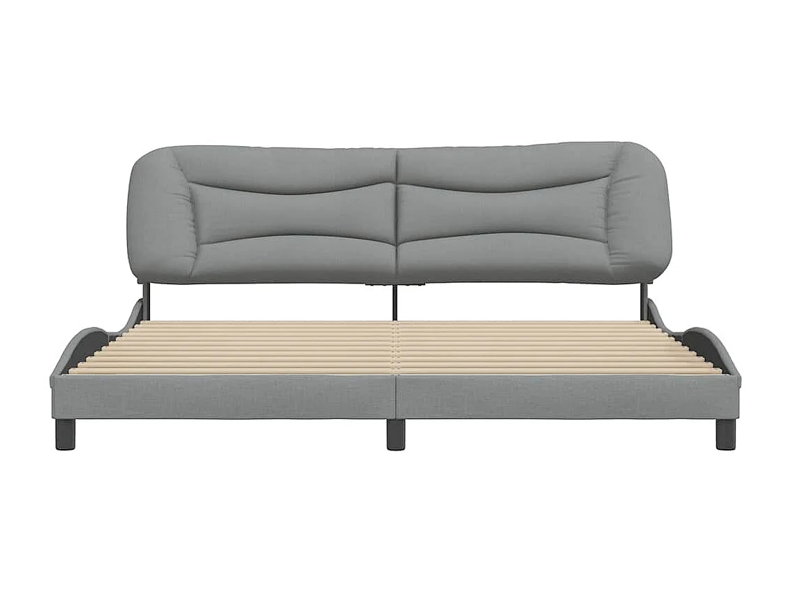Cadre de lit sans matelas Hvar gris clair 200x200 cm tissu