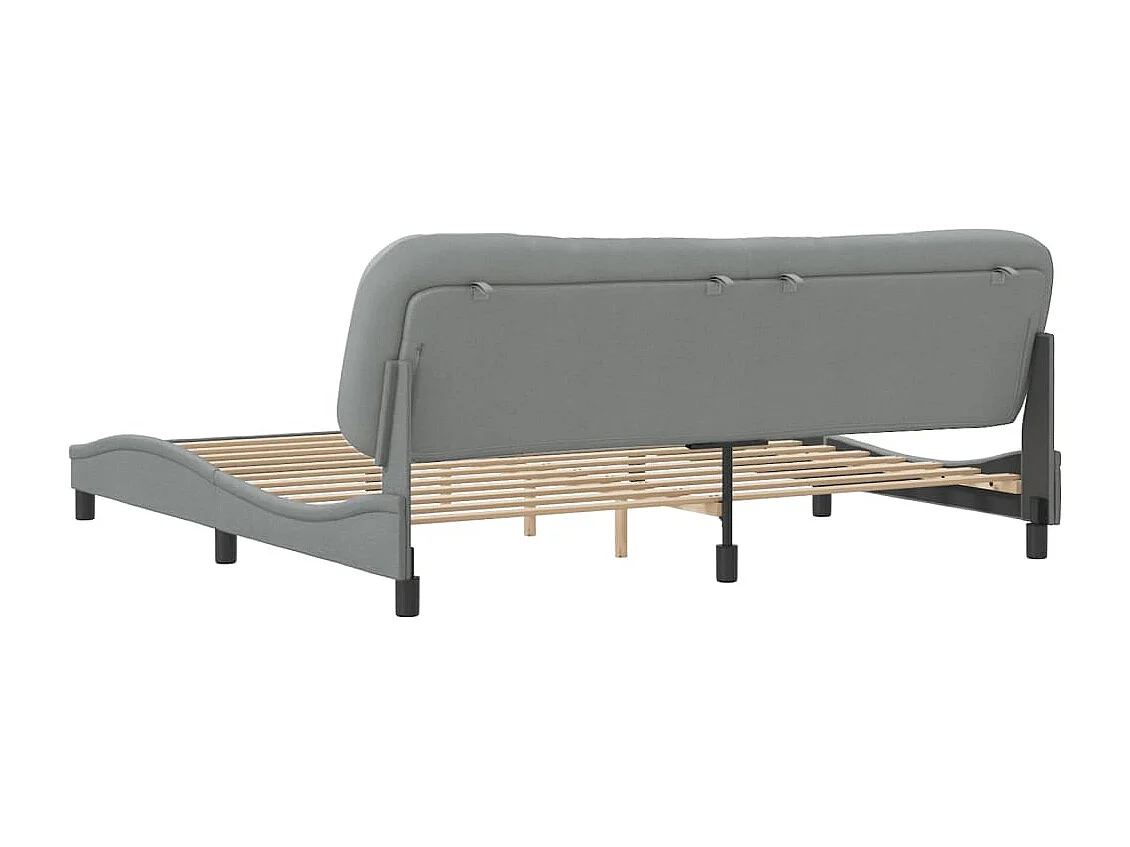 Bedframe zonder matras "Hvar" stof lichtgrijs 200x200 cm
