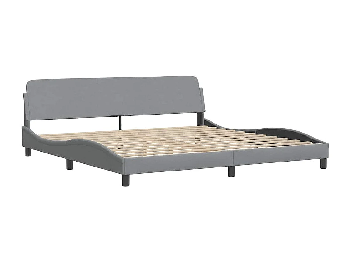 Bedframe zonder matras "Hvar" stof lichtgrijs 200x200 cm
