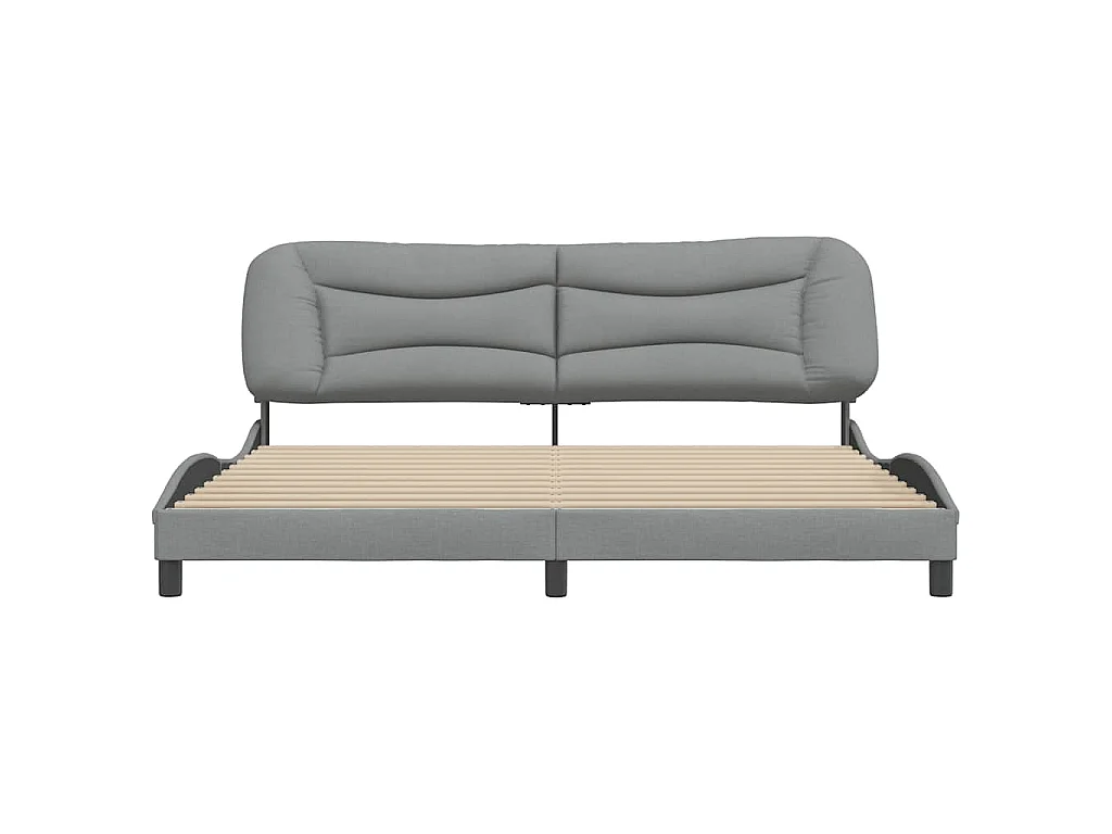 Bedframe zonder matras "Hvar" stof lichtgrijs 200x200 cm