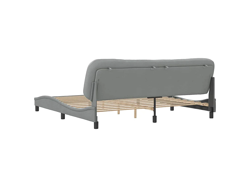 Bedframe zonder matras "Hvar" stof lichtgrijs 200x200 cm