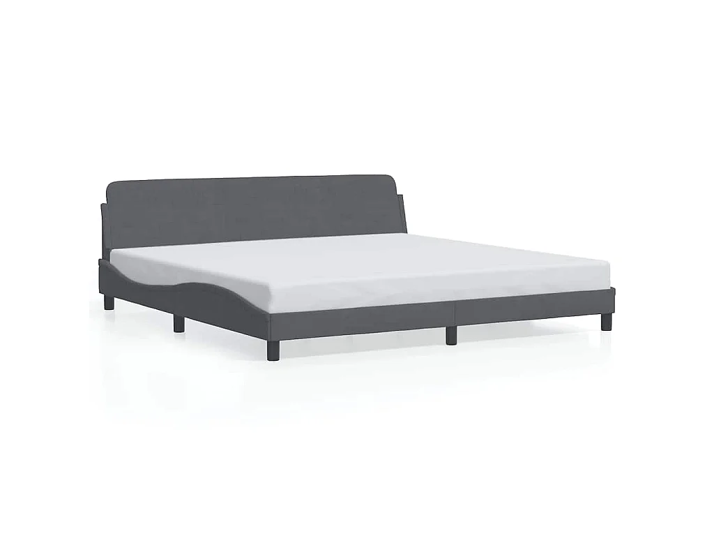 Estructura de cama Dover terciopelo gris oscuro 200x200 cm