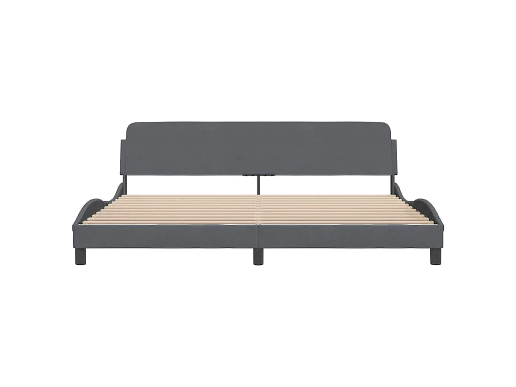 Estructura de cama Dover terciopelo gris oscuro 200x200 cm
