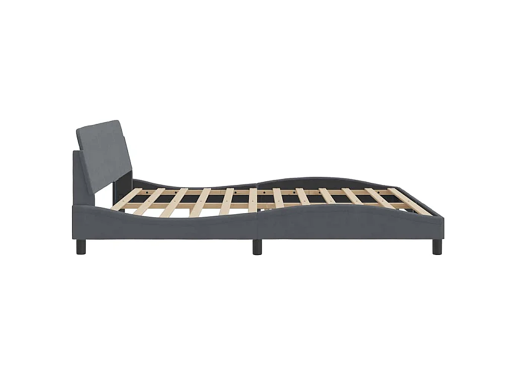 Estructura de cama Dover terciopelo gris oscuro 200x200 cm