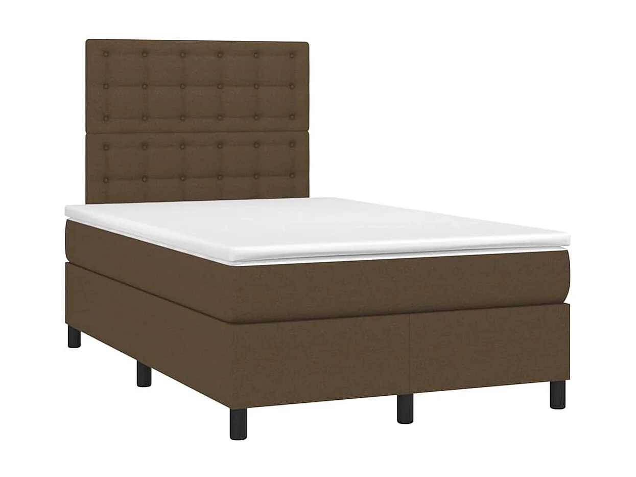 Boxspringbett mit Matratze Dunkelbraun 120x190 cm Stoff
