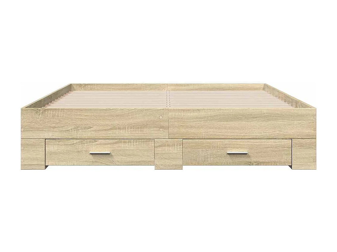 Cadre de lit avec tiroirs sans matelas chêne sonoma 150x200 cm