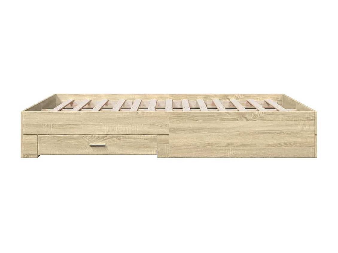 Cadre de lit avec tiroirs sans matelas chêne sonoma 150x200 cm