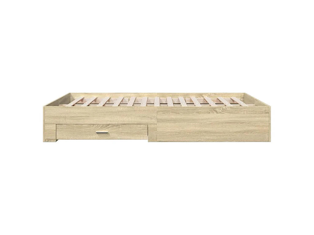 Bedframe met lades bewerkt hout sonoma eikenkleurig 150x200 cm