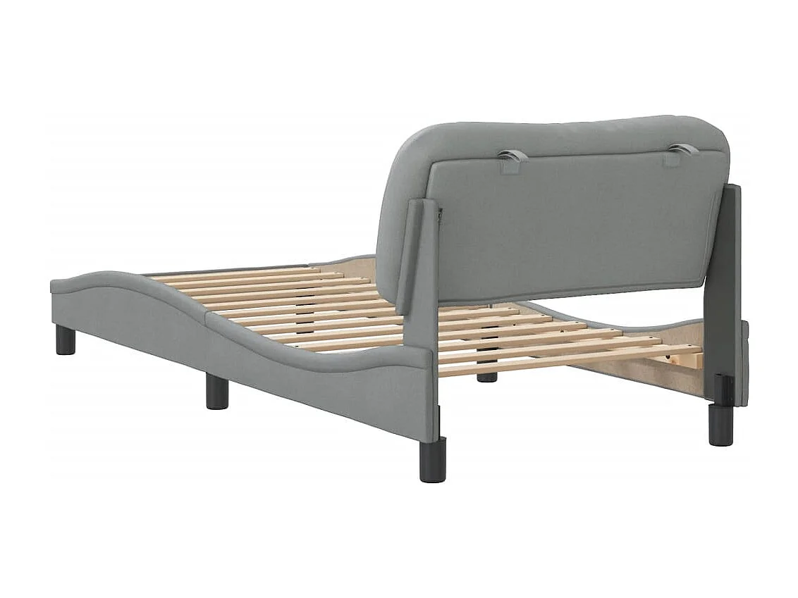 Cadre de lit sans matelas Hvar gris clair 90x190 cm tissu