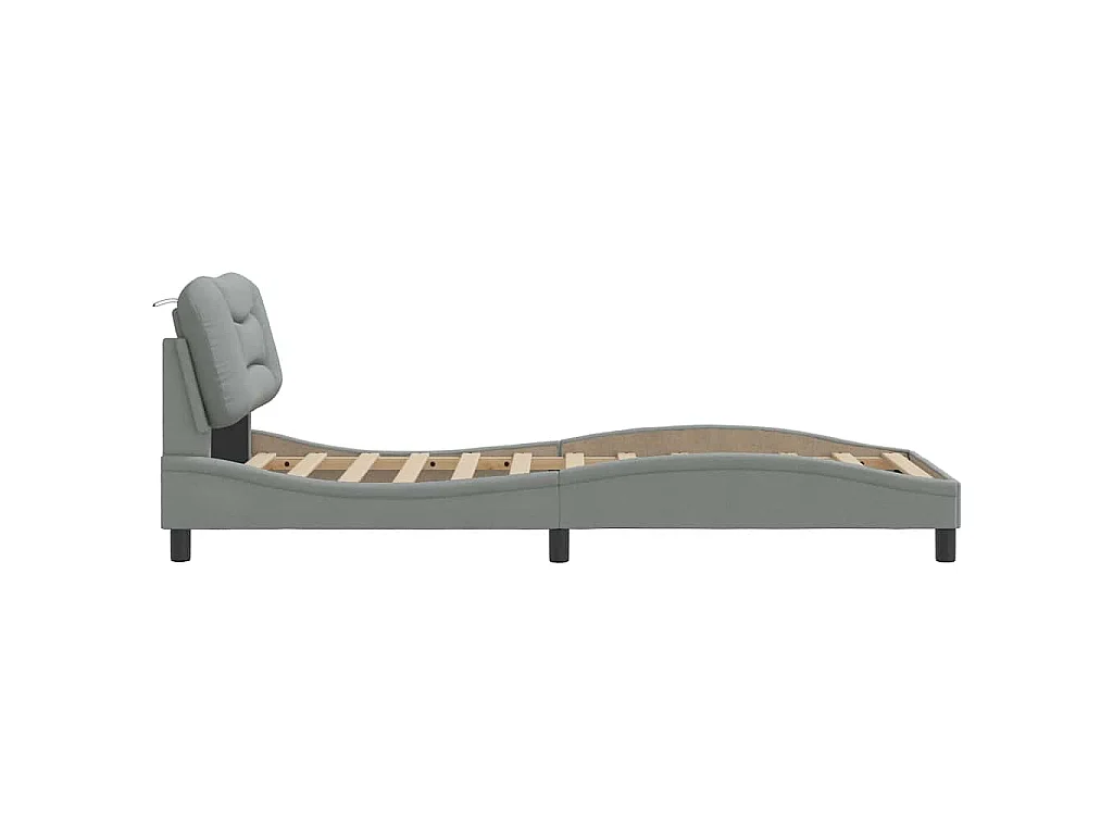 Bedframe zonder matras "Hvar" 90x190 cm stof lichtgrijs